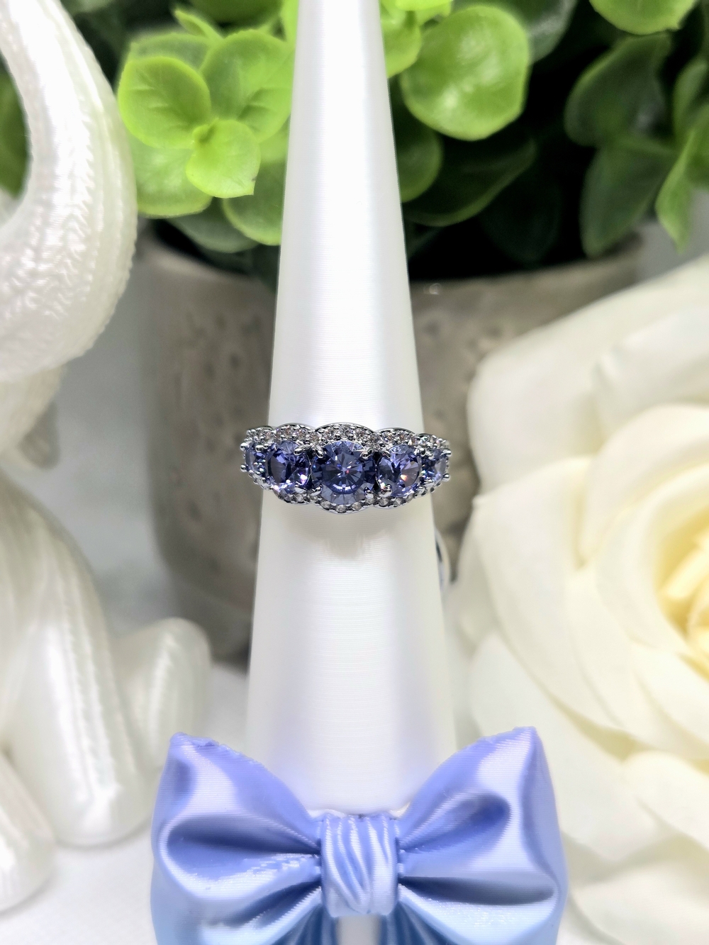 BP Hpurple Topaz Halo Ring On Hematite Setting